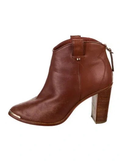 Pre-owned Ted Baker Leather Western Boots In Brown