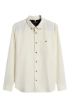 Ted Baker Lecco Slim Fit Corduroy Button-down Shirt In Ecru