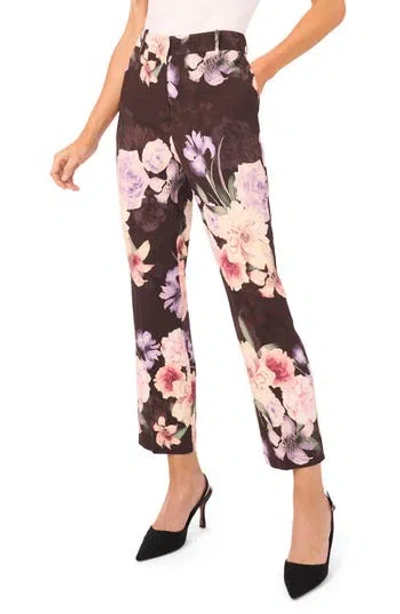 Ted Baker Lee Slim Floral Ankle Pants In Coral Pink