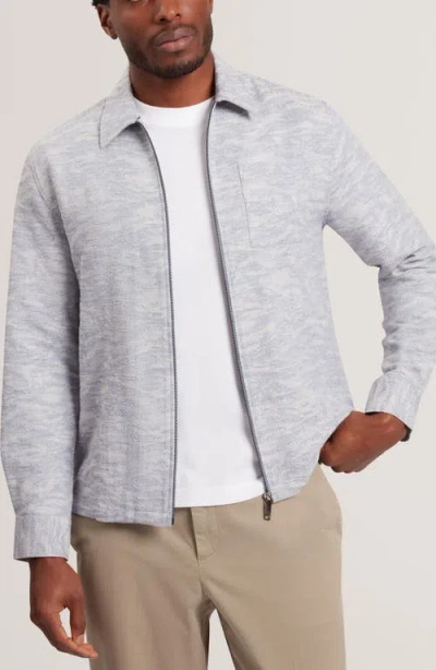 Ted Baker Erreto Long Sleeve Denim Jacquard Overshirt In Blue