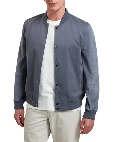 Ted Baker Liams Cotton Twill & Suede Bomber Jacket