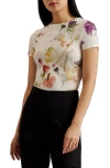TED BAKER LIBBYLY FLORAL PRINT FITTED T-SHIRT