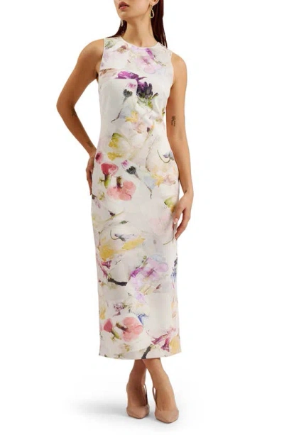 Ted Baker Lilyha Floral Sleeveless Scuba Dress In White | ModeSens