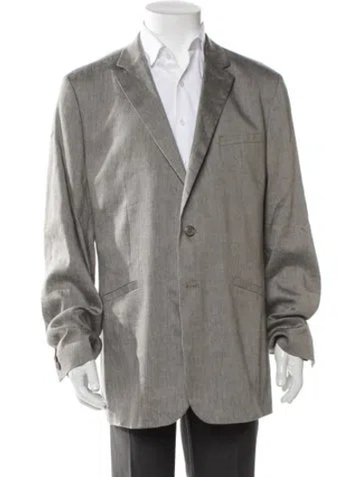 Pre-owned Ted Baker Linen Blazer In Gray