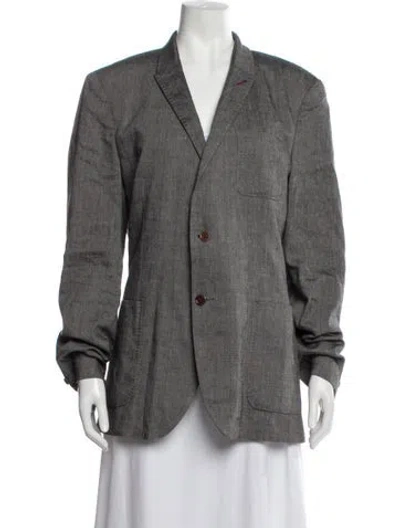 Pre-owned Ted Baker Linen Blazer In Grey