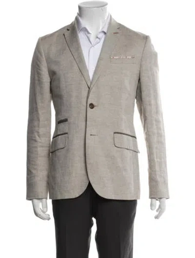 Pre-owned Ted Baker Linen Blazer In Neutral