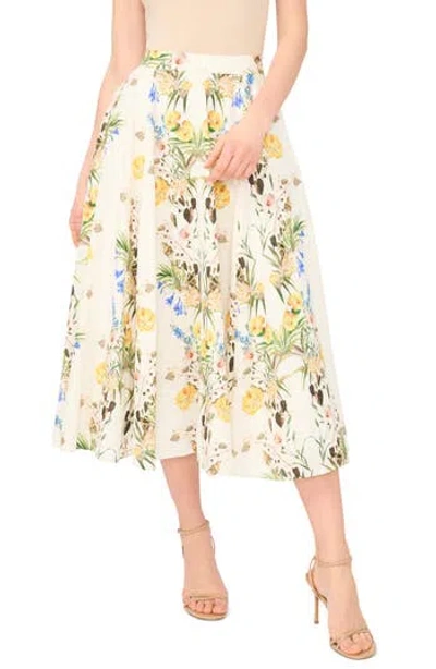 Ted Baker Linen Blend A-line Midi Skirt In White