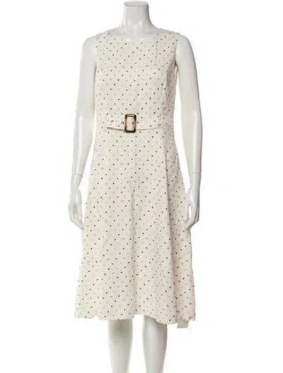 Pre-owned Ted Baker Linen Knee-length Dress In Neutral