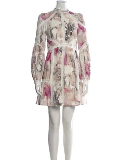 Pre-owned Ted Baker Linen Mini Dress In Multi