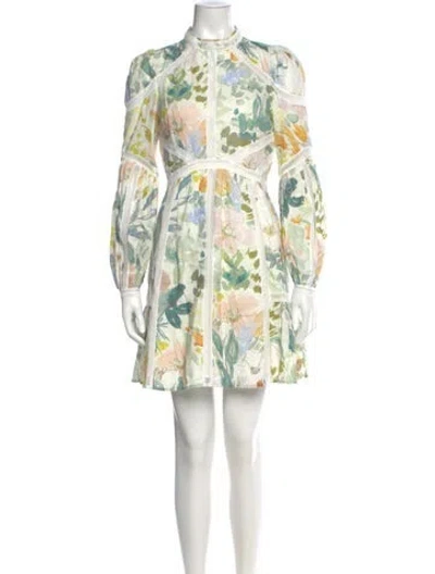 Pre-owned Ted Baker Linen Mini Dress In White
