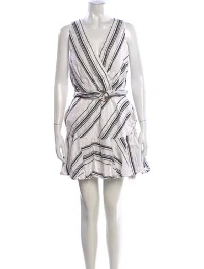Pre-owned Ted Baker Linen Mini Dress In White