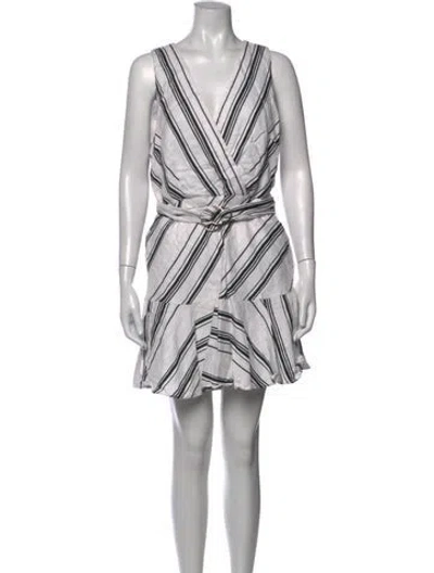 Pre-owned Ted Baker Linen Mini Dress In White