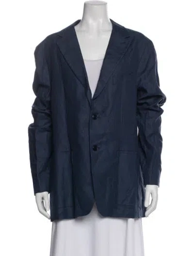 Pre-owned Ted Baker Linen Utility Jacket W/ Tags In Blue