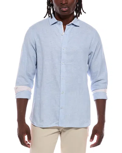 Ted Baker Linen-blend Shirt In Blue