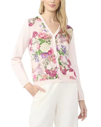 Ted Baker Lisa Mixed Media Cardigan In 689-cloud Pink