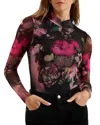 Ted Baker Lisanna Mesh Top In Black