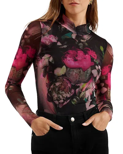Ted Baker Lisanna Mesh Top In Black