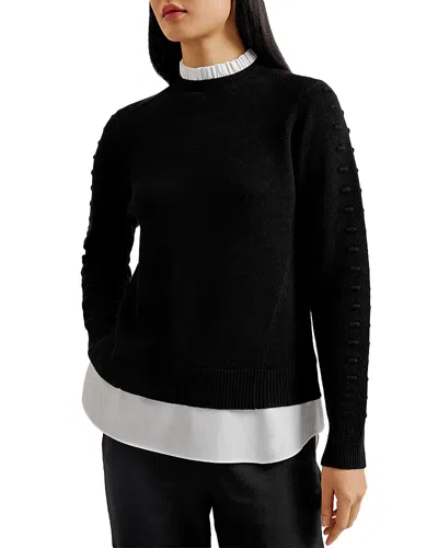 Ted Baker Lissiah Layered Sweater In Black