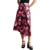 Ted Baker Lizziee Womens Hidden Zipper Floral Asymmetrical Skirt In Black