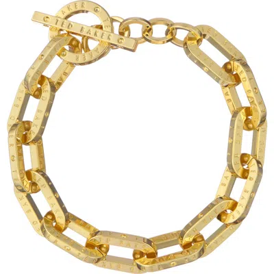 Ted Baker Loan Logo Link Bracelet In Gold