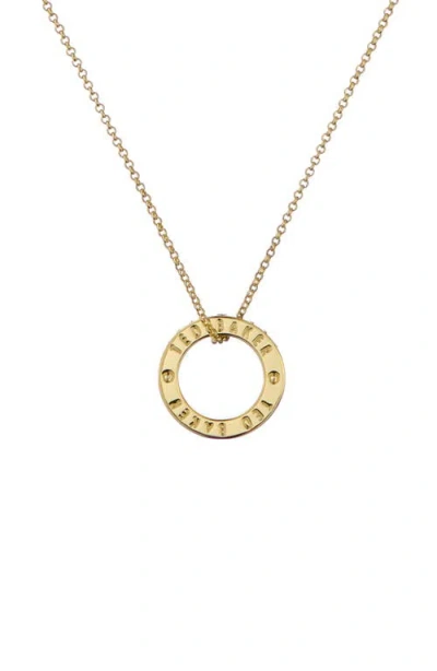 Ted Baker Loelle Logo Pendant Necklace In Gold Tone