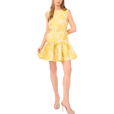 Ted Baker Lola Belted Sleeveless Ruffle Hem Minidress In Yellow