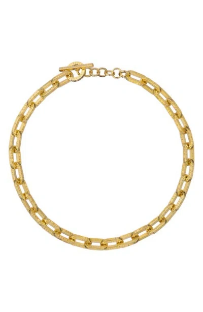 Ted Baker Lollie Logo Link Necklace In Gold Tone