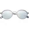 Ted Baker London 49mm Full Rim Polarized Round Sunglasses In Gunmetal