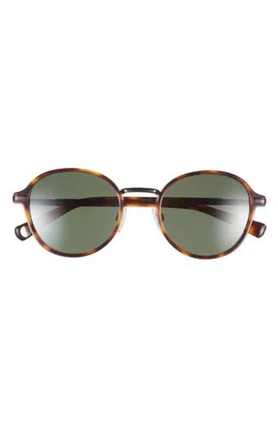 Ted Baker London 51mm Polarized Round Sunglasses In Tortoise