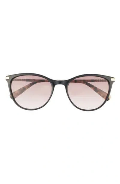 Ted Baker London 55mm Full Rim Modified Round Sunglasses In Black