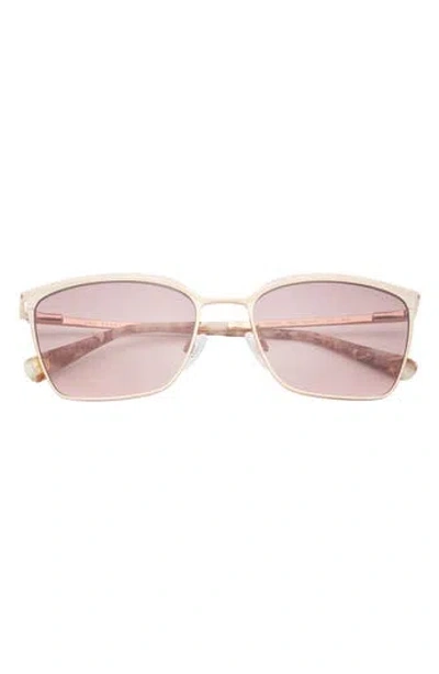 Ted Baker London 56mm Polarized Square Sunglasses In Rose Gold