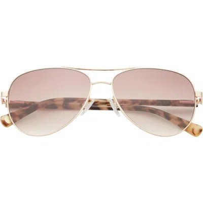 Ted Baker London 57mm Aviator Sunglasses In Gold