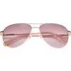 Ted Baker London 57mm Aviator Sunglasses In Rosegold