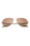 Ted Baker London 57mm Polarized Aviator Sunglasses In Brown