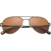 Ted Baker London 58mm Polarized Aviator Sunglasses In Dark Gunmetal