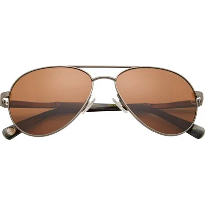 Ted Baker London 58mm Polarized Aviator Sunglasses In Dark Gunmetal