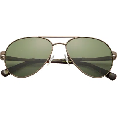 Ted Baker London 58mm Polarized Aviator Sunglasses In Gunmetal
