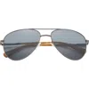 Ted Baker London 60mm Polarized Aviator Sunglasses In Gray