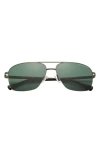 Ted Baker London 60mm Polarized Navigator Sunglasses In Dark Gunmetal