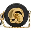 Ted Baker London Abby Rose Circle Leather Clutch In Black
