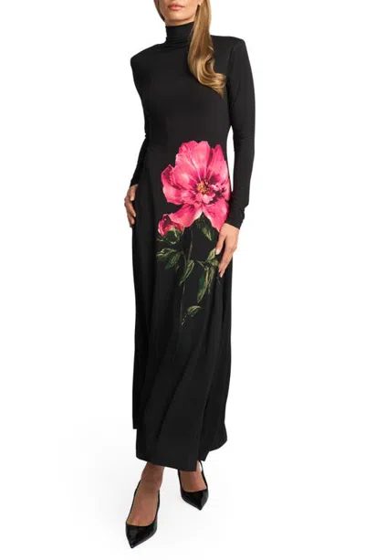 Ted Baker London Ada Mock Neck Long Sleeved Dress In Multi