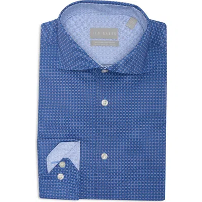 Ted Baker London Advanced Tech Stretch Slim Fit Button-up Shirt In Blue