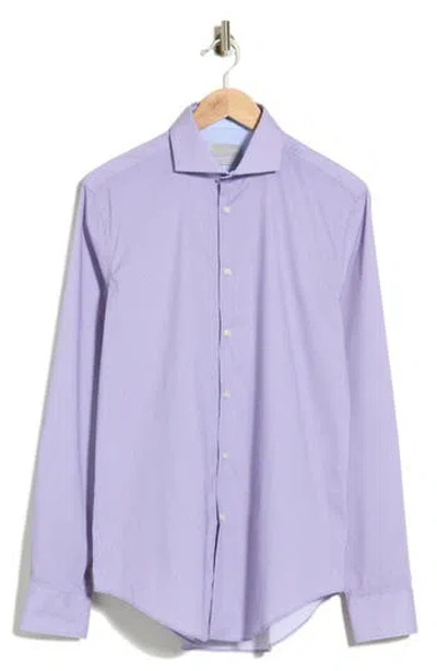 Ted Baker London Advanced Tech Stretch Slim Fit Print Dress Shirt In Purple