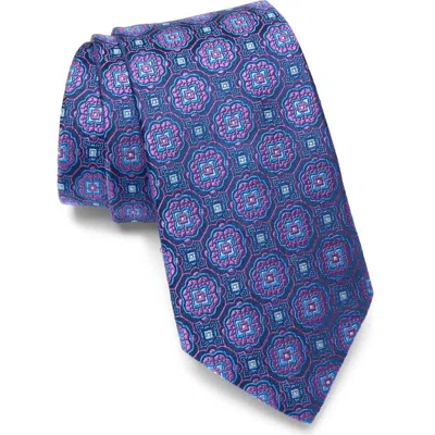 Ted Baker London Ashbridge Ornate Medallion Silk Blend Tie In Purple