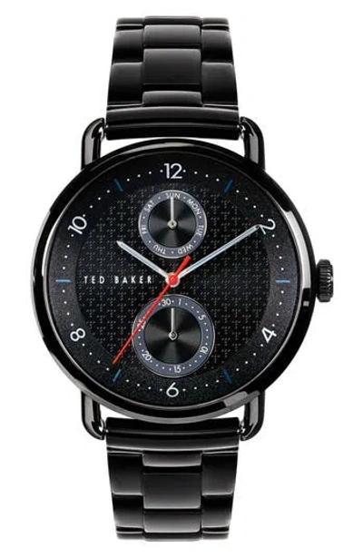 Ted Baker London Brixam Multifunction Bracelet Watch, 42mm In Black