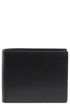 Ted Baker London Brockwell Pebbled Bifold Wallet In Black