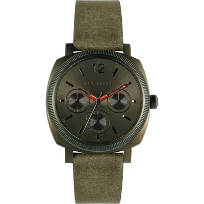TED BAKER TED BAKER LONDON CAINE LEATHER STRAP WATCH, 42MM