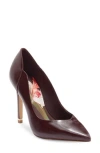 Ted Baker London Camilla Pointed Toe Pump In Burgundy