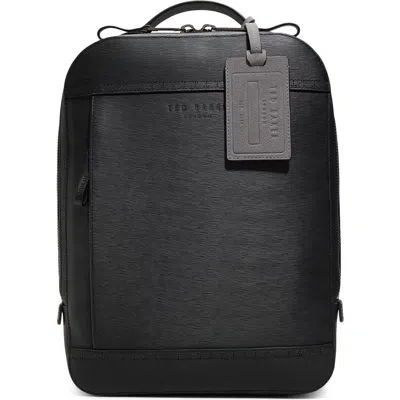 Ted Baker London Carlisle Leather Backpack In Black