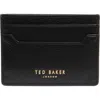 Ted Baker London Cavendish Pebbled Cardholder In Black